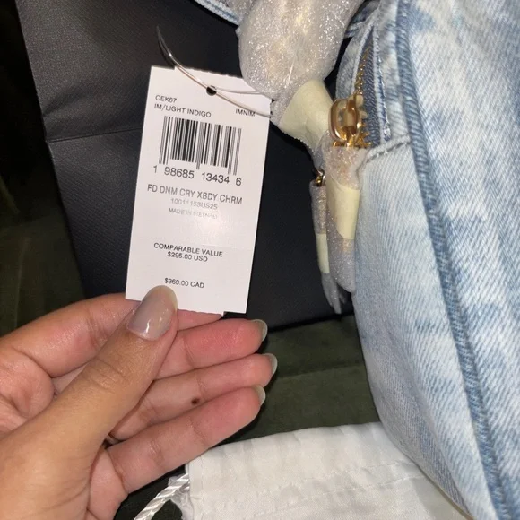 NWT Last One!!! Coach Carey Crosby Bag in Loved Denim with Charms - Picture 10 of 13